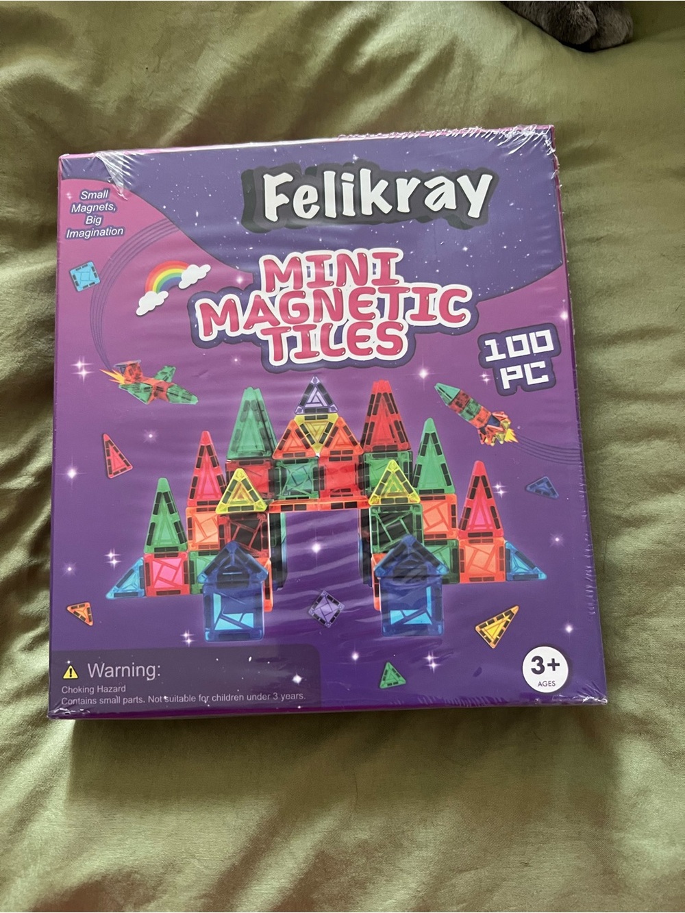 Mini Magnetic Tiles - 100 pc Multicolor Set